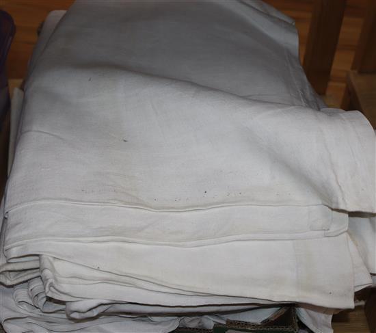 Eleven French provincial linen sheets